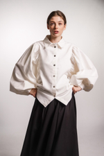 Юбка асимметричная однослойная из черного батиста