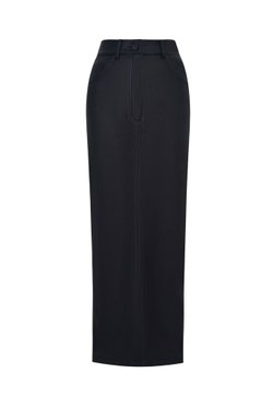 Юбка макси из экокожи