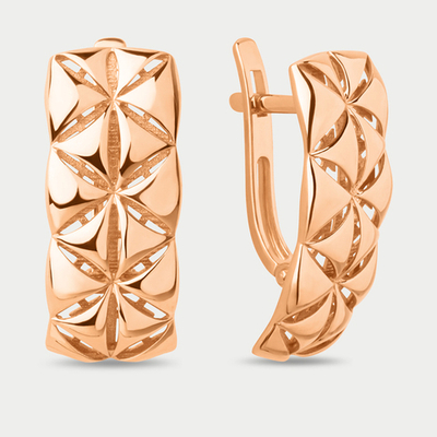 Серьги женские без вставок из розового золота 585 пробы (арт. 902512-1000)