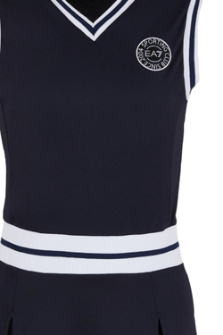 Теннисное платье EA7 Woman Jersey Dress - navy blue