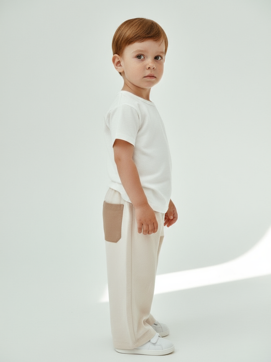 Брюки детские бежевый/кофейный