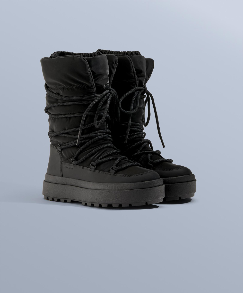 OYSHO Нейлоновые ботинки на шнуровке для après-ski, черный