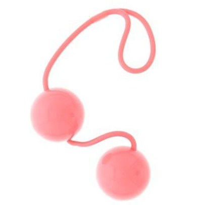 Розовые вагинальные шарики GOOD VIBES PERFECT BALLS на мягкой сцепке (Цвет: розовый)