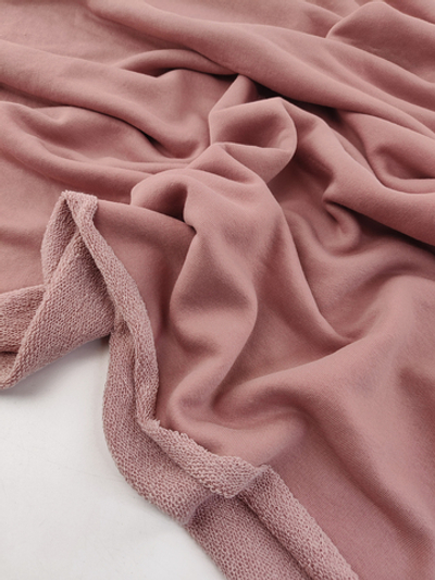 ПЫЛЬНО-РОЗОВЫЙ - Футер 3х нитка петля, пенье (ОД144) (к0 еле заметные белесые разводы местами)