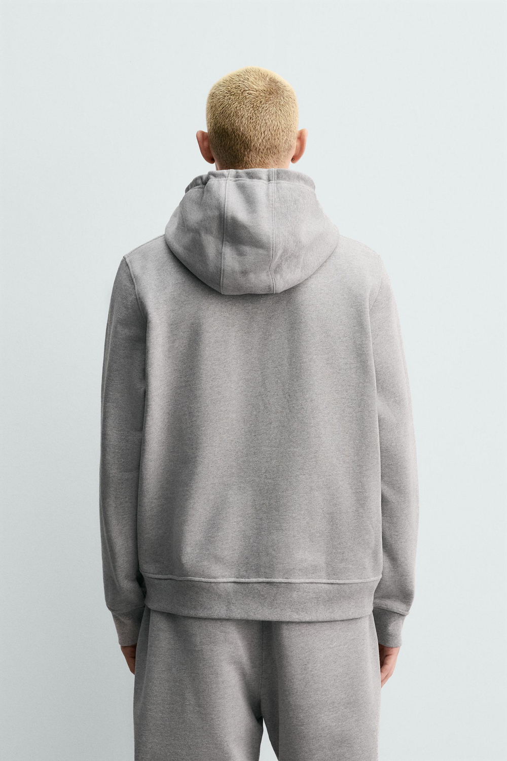 ZARA ТОЛСТОВКА НА МОЛНИИ С КАПЮШОНОМ HEAVYWEIGHT ORIGINS,СЕРЫЙ МЕЛАНЖ
