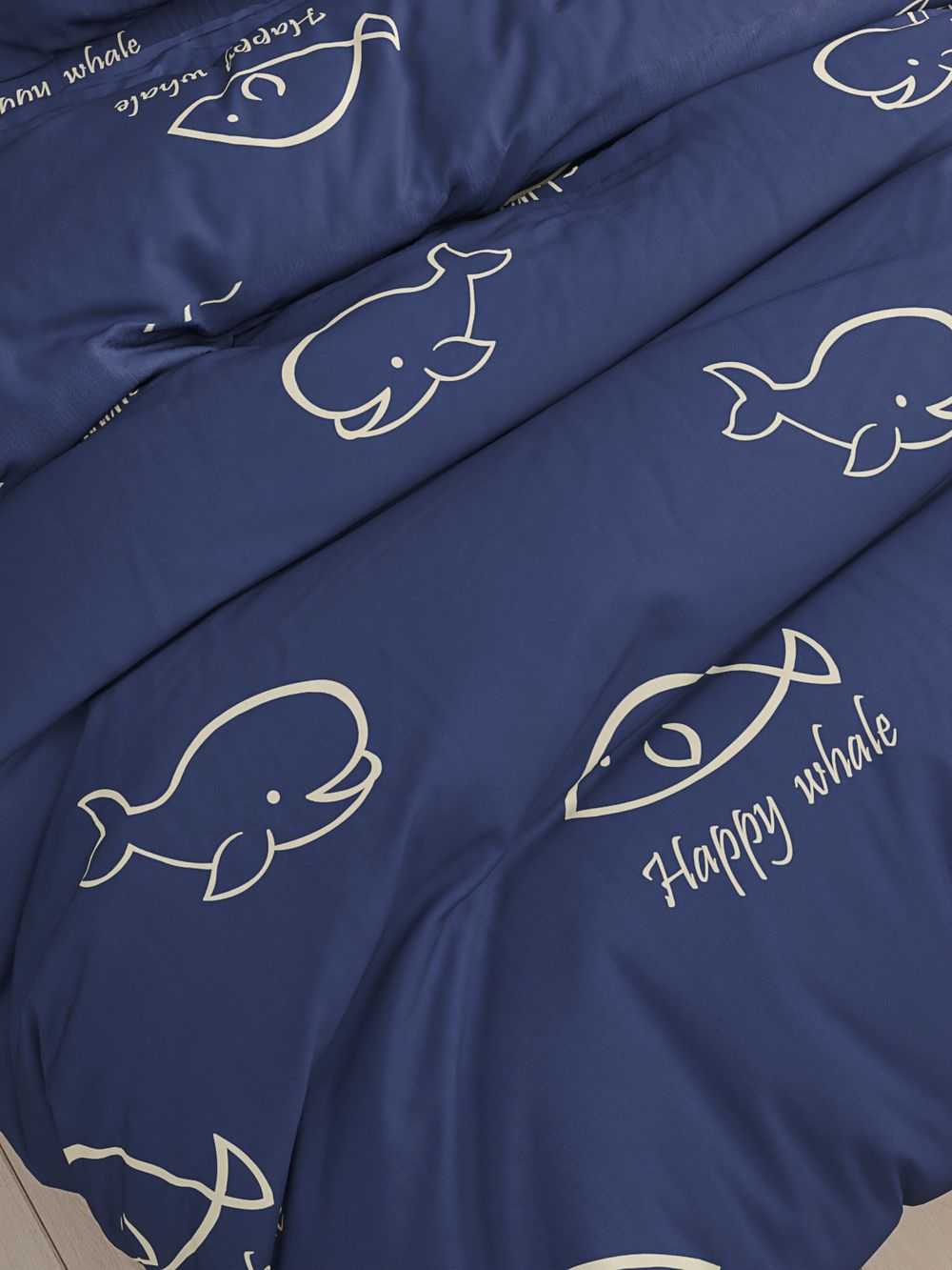 Пододеяльник Сказка "Киты" 1,5-сп 145х215 см, перкаль