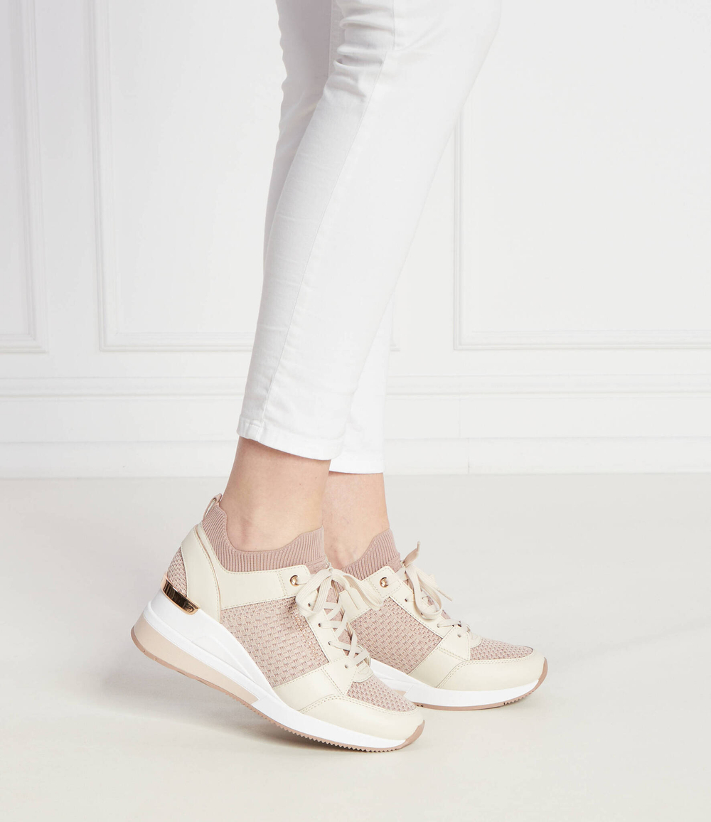 Кожаные кроссовки georgie knit trainer Michael Kors - бежевый(43S4GEFS1D)