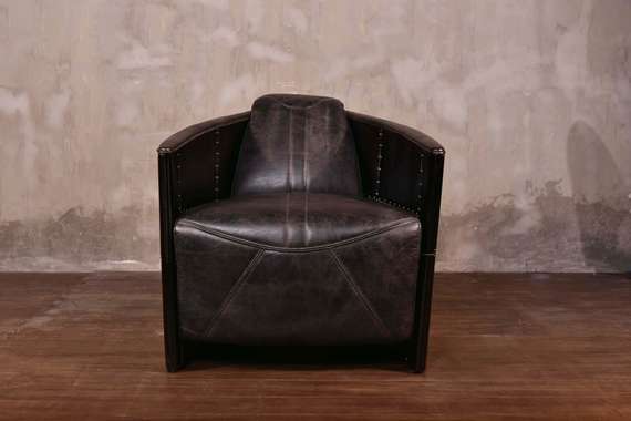 Кресло RS114, черная кожа