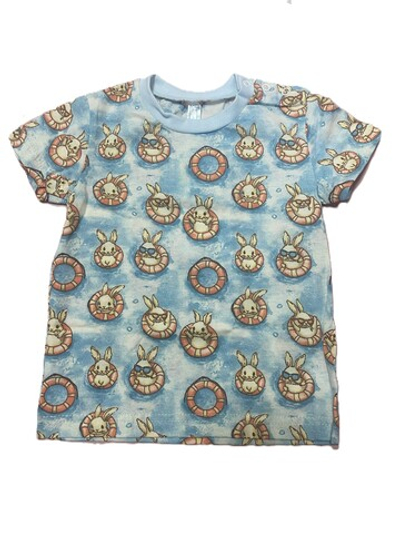 Футболка на мальчика из кулирки (100% хлопок) на кнопках на плече на рост 86 см