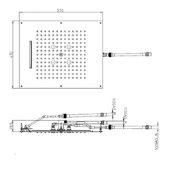 Bossini Dream Multifunction душ потолочный 570х470 мм с функциями: тропический душ, каскад, распылитель, цвет хром