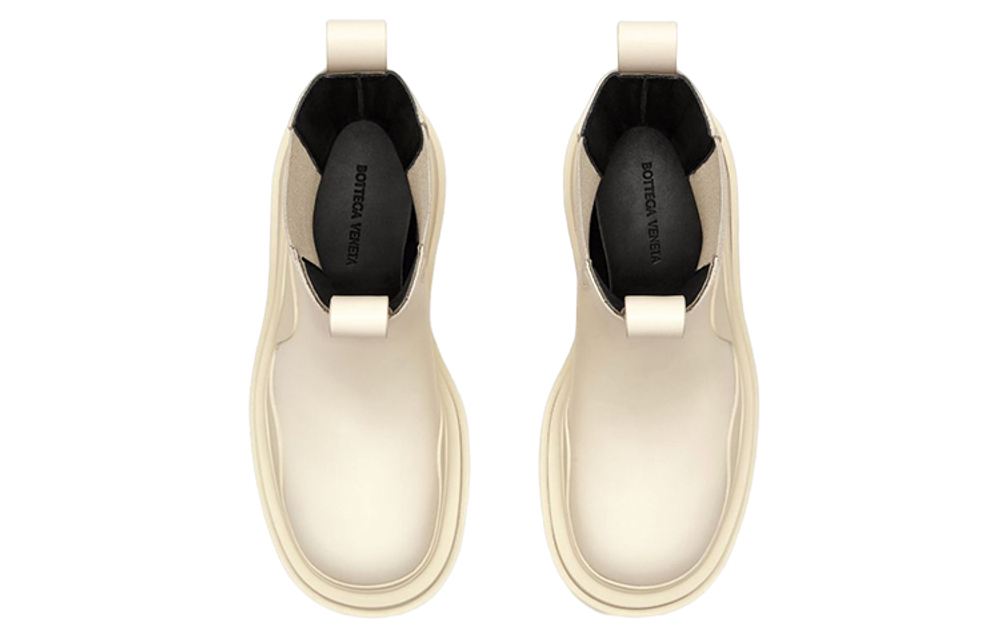 Bottega Veneta Tire Comfortable Short Chelsea Boots 5.5cm Men"s Beige