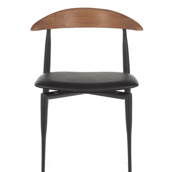 Обеденный стул Wagner черный металлический каркас, черная экокожа