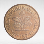 Germany, 10 Pfennigs, 1987, (Stuttgart Mint - "F"), VF