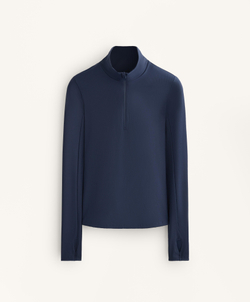 Oysho Термофутболка с застёжкой-молнией на половину длины, синий