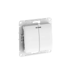 GLOSSA 2-клавишный ВЫКЛЮЧАТЕЛЬ с подсветкой, сх.5а, 10АХ, мех., быстрозажим. клем., БЕЛЫЙ