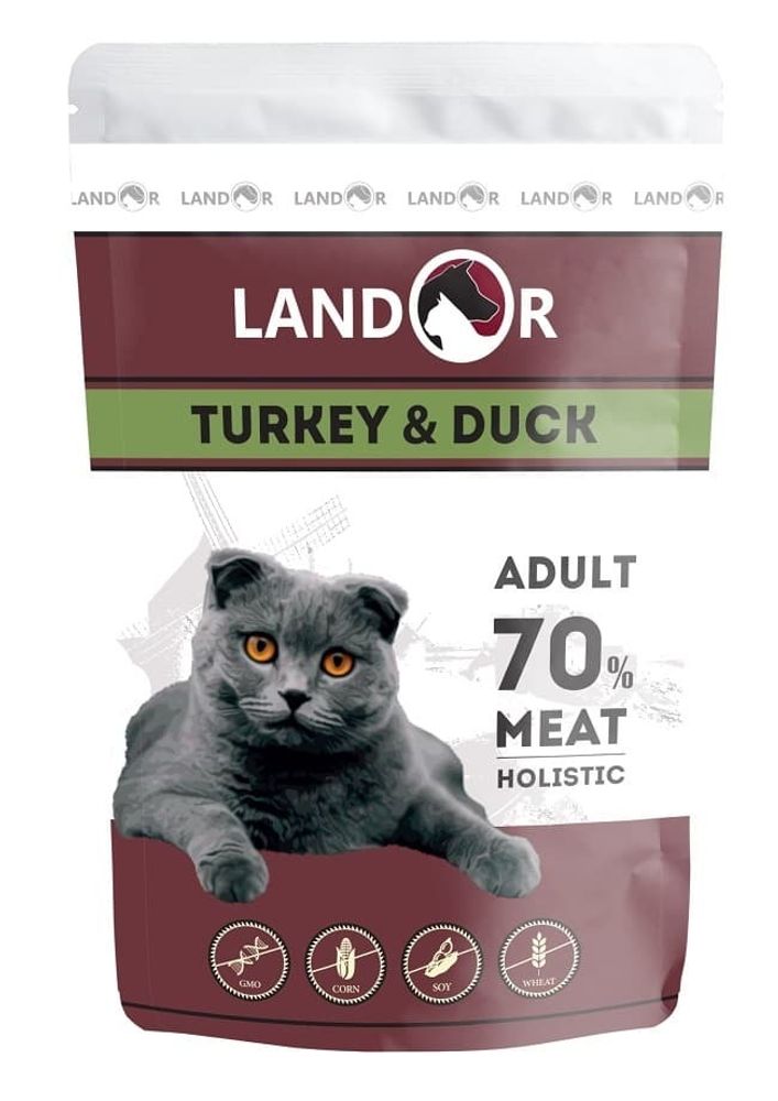 LANDOR 85г влажный корм для кошек Индейка с Уткой, пауч 4270438