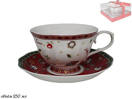 Lenardi 105-591 Чашка с блюдцем НОВЫЙ ГОД в под.уп.(х36) Фарфор
