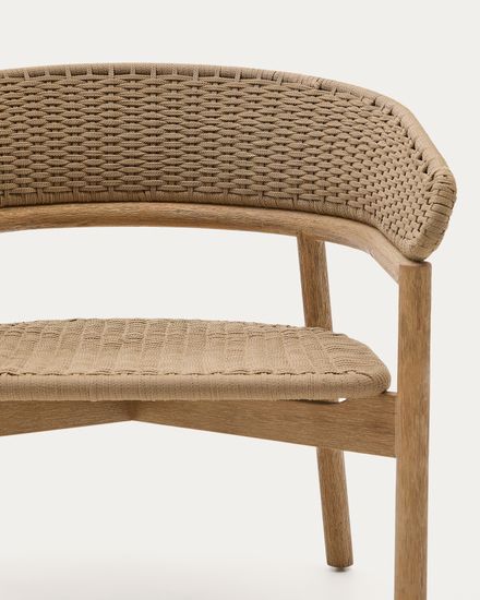 Кресло Arinella из акации с натуральной отделкой и бежевой веревкой La Forma Испания 