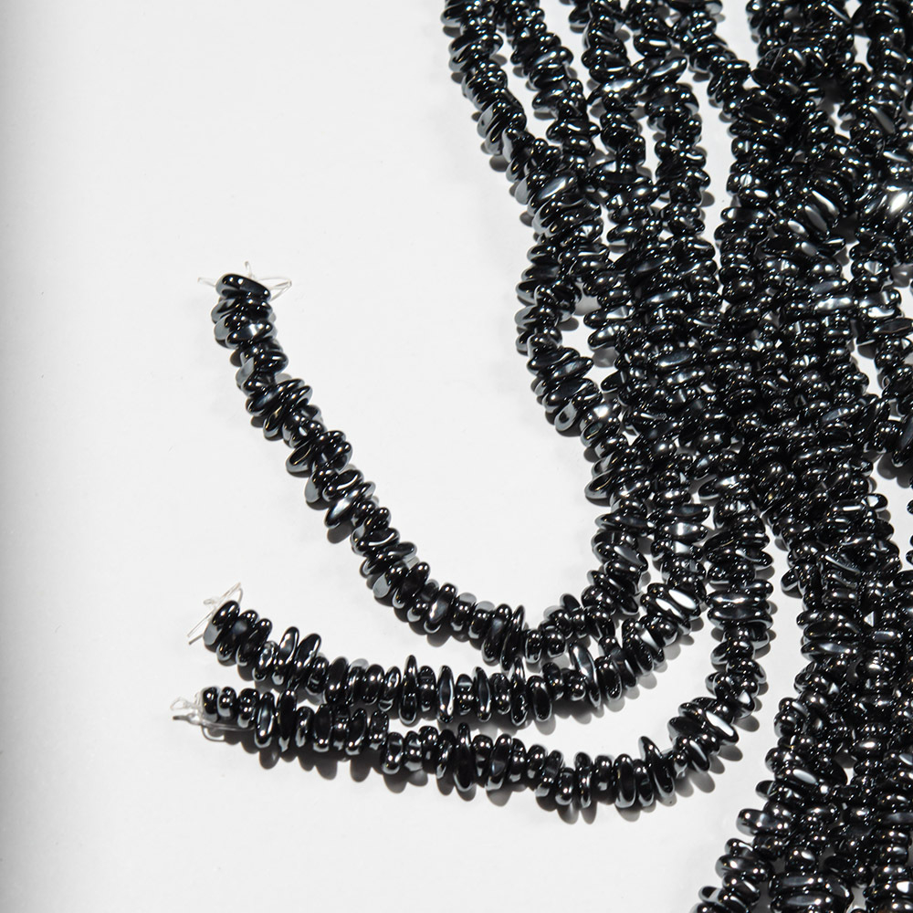 Гематин (гематит), оттенок "Gun Metal", тонкий фриформ 6-8*2,5мм