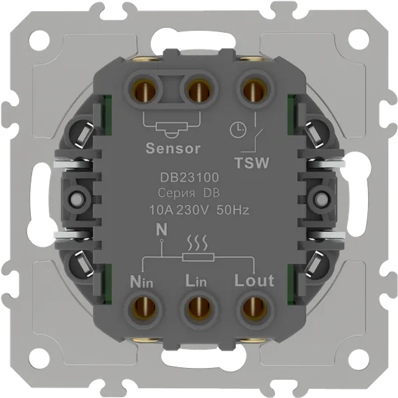 Механизм терморегулятора  с внешним датчиком пола,  AC230V,  16A,  серия DB