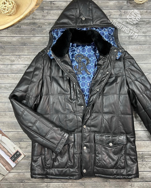 Куртка Stefano Ricci со вставками из кожи крокодила