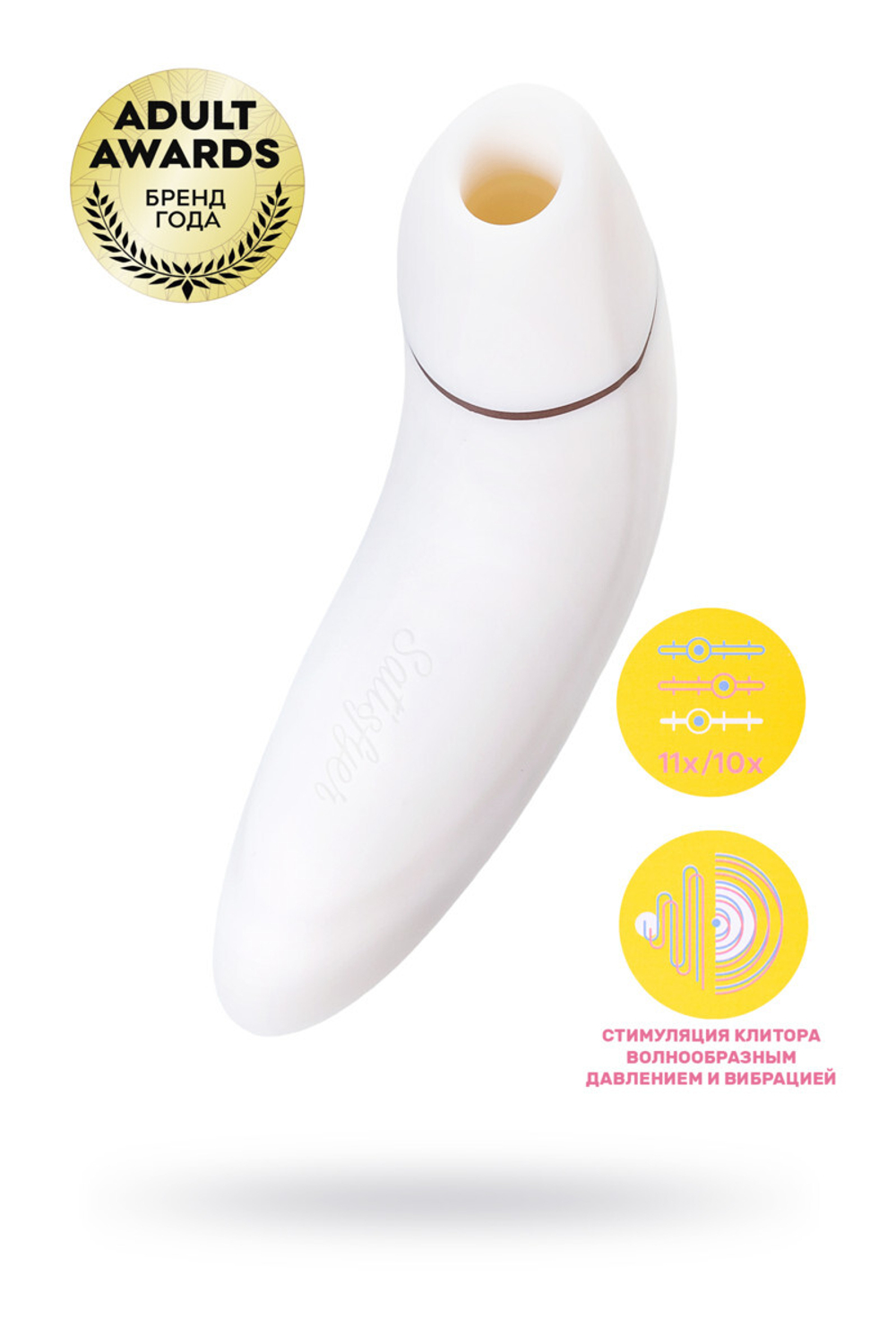 Стимулятор клитора Satisfyer Pro Plus Vibration, силикон+ABS пластик, белый, 19 см.