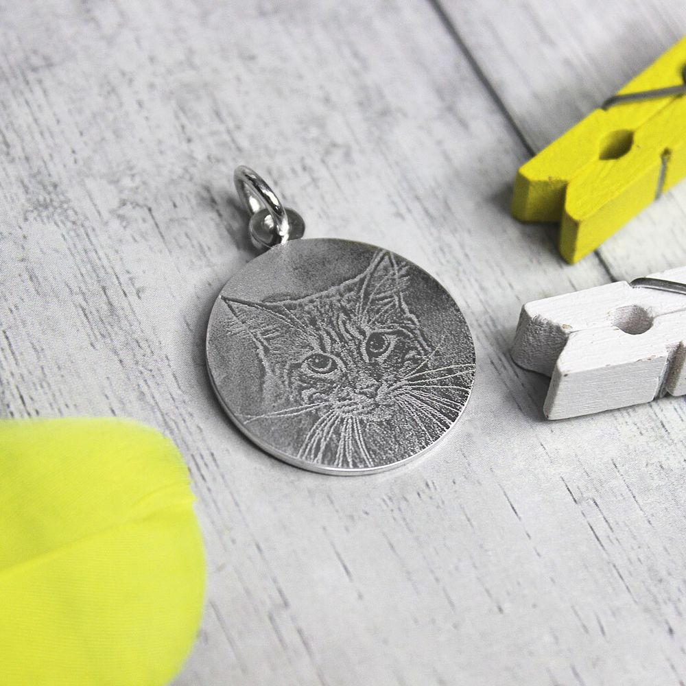 Серебряный кулон подвеска с гравировкой фото на заказ