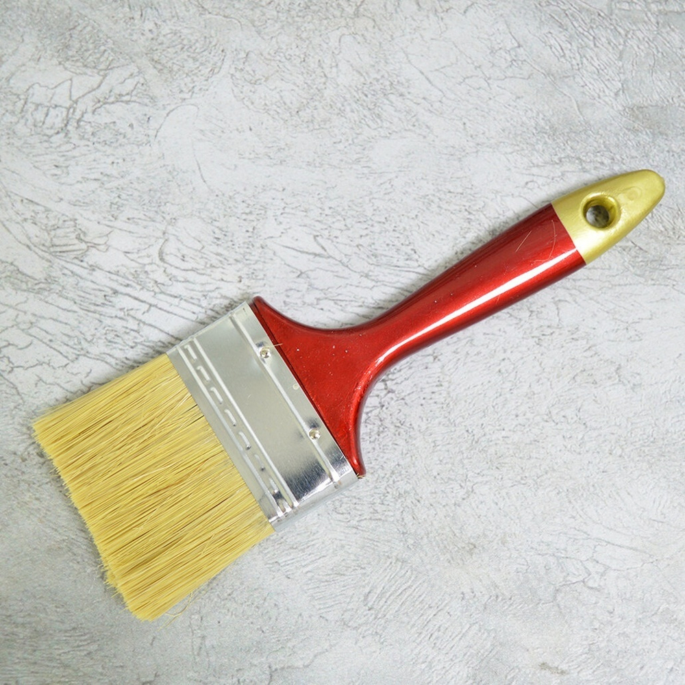 Кисть плоская 2,5" 63мм, искусственная щетина, деревянная лакированная ручка