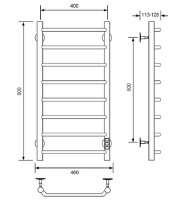 Полотенцесушитель электрический с/т Comfysan Scola EC-8 80/40, белый