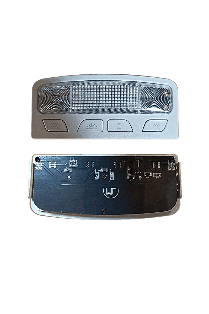 Плафон освещения салона Lada Priora LED серый, с подсветкой кнопок разъем МАЛЕНЬКИЙ DD2