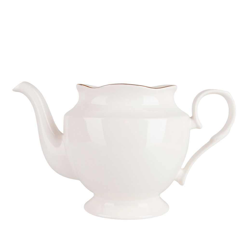 Чайник " " v=1300мл с золотой окантовкой (фарфор) (подарочная упаковка)