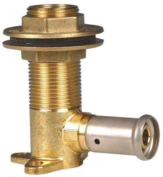 Водорозетка пресс Henco 16х3/4" НРx1/2" ВР для гипсокартона для металлопластиковых труб (7P-1605)