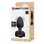 Черная анальная вибропробка с подсветкой Olman - 8,8 см. (Цвет: черный)