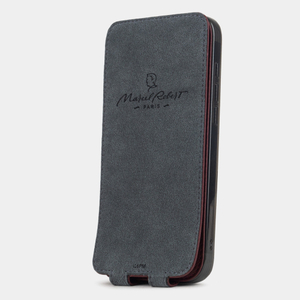 Кожаный чехол для iPhone 16 Pro Max, теленок бордового цвета