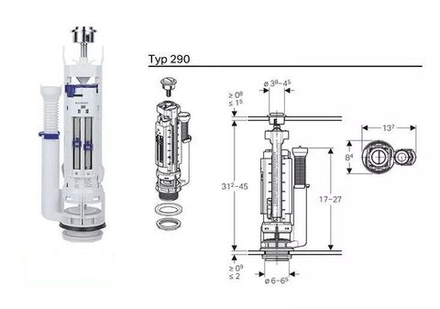 Сливной механизм для унитазов Geberit type 290