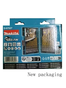 MAKITA D-67527 Набор сверл по металлу HSS-TiN 19 шт Портативный Долгая жизнь Круглая ручка Устойчивость к коррозии