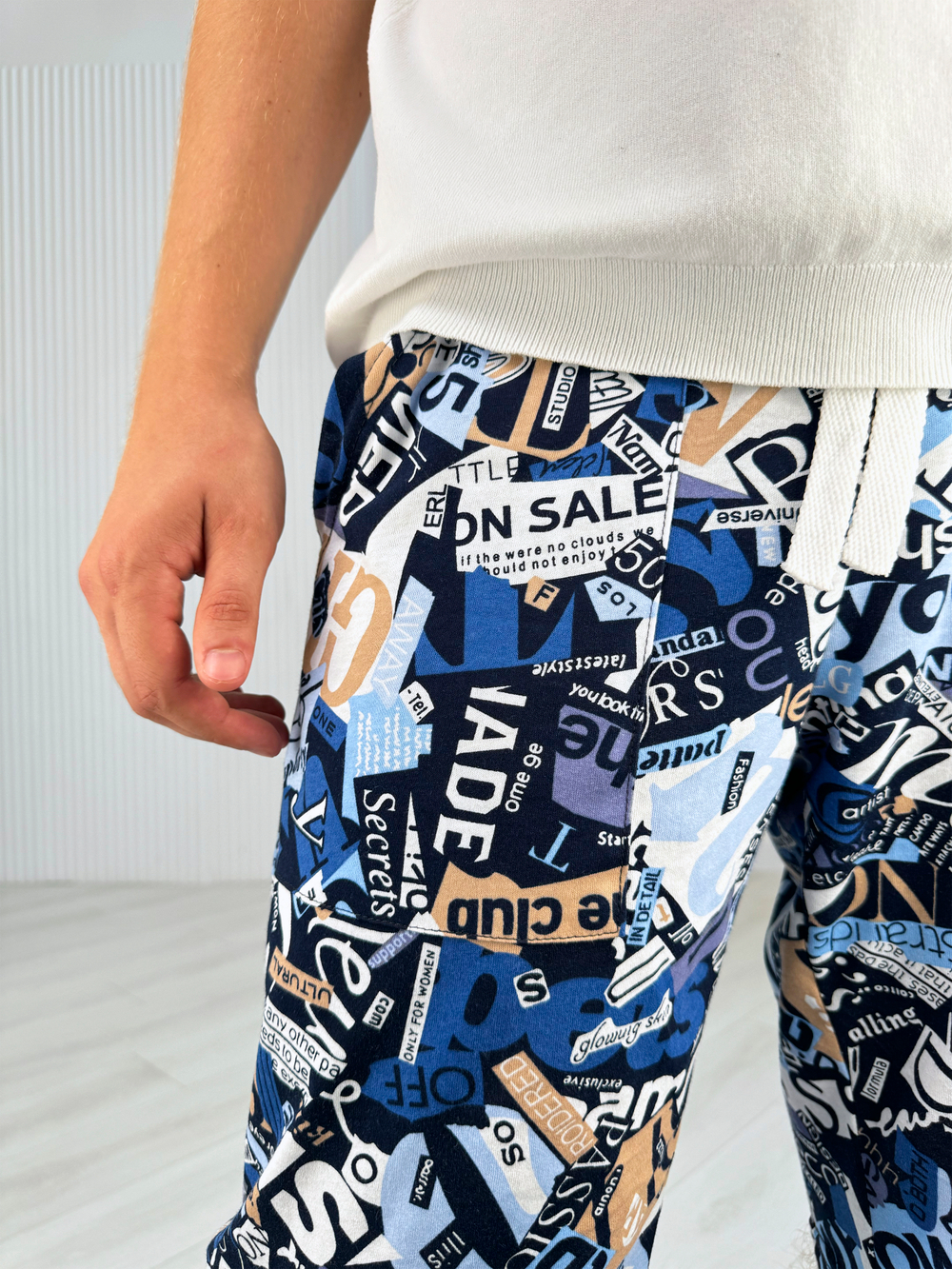 Шорты для мальчика подростковые "Буквы на белом"