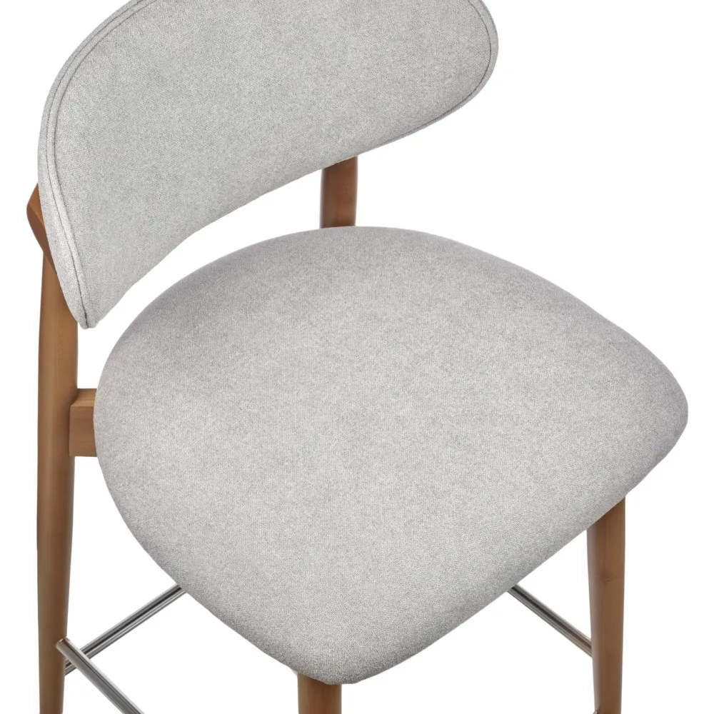 Стул полубарный Bradex Home Lucas 3 серый букле ножки цвета орех