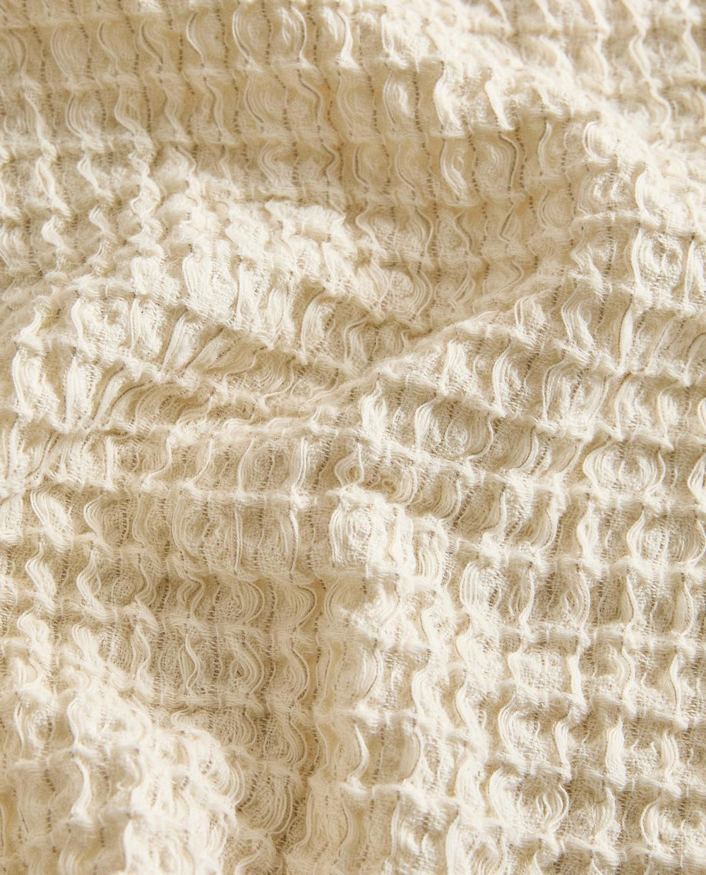 Zara Home - Полосатое вафельное банное полотенце, бежевый, 50х90 см