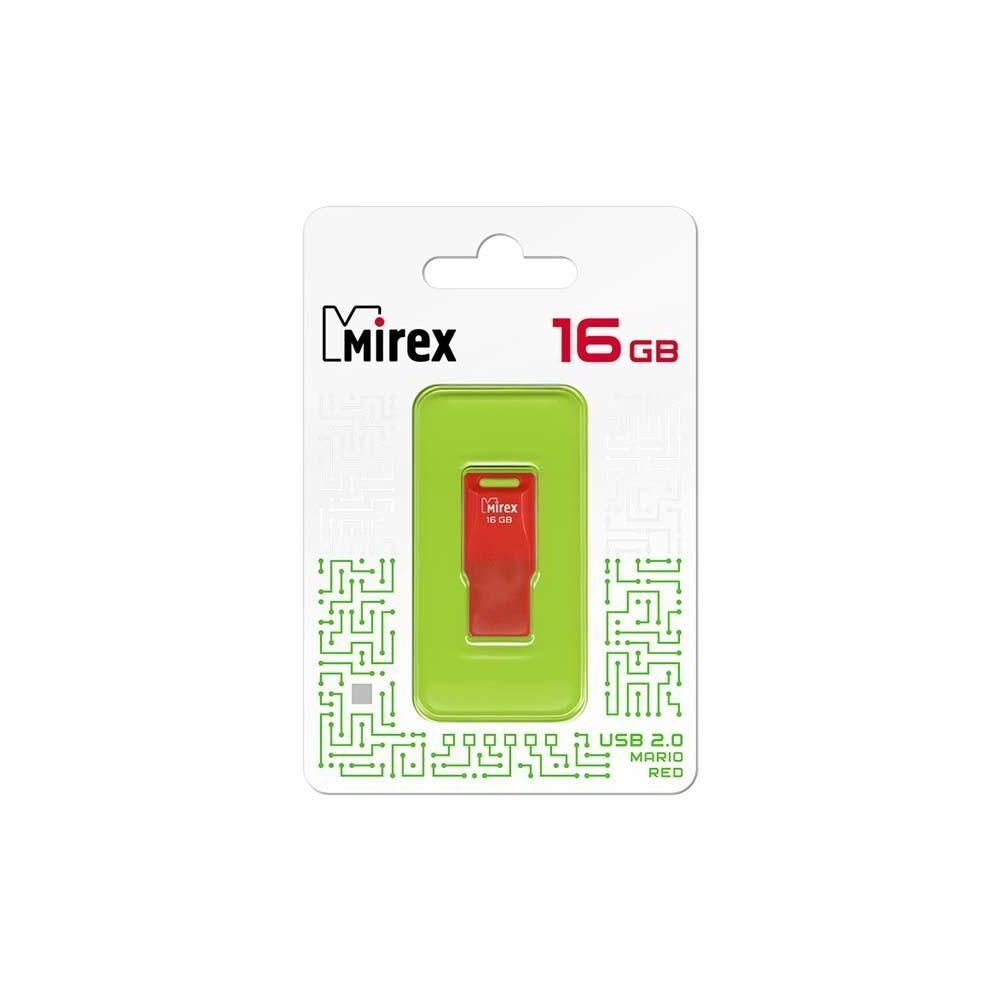 USB Флешка 16GB Mirex MARIO, USB 2.0, красная