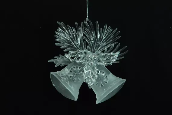 Украшение &quot;Колокольчик&quot; цвет серебро,2 вида,цена за 1 шт.12,3 см, (150734)