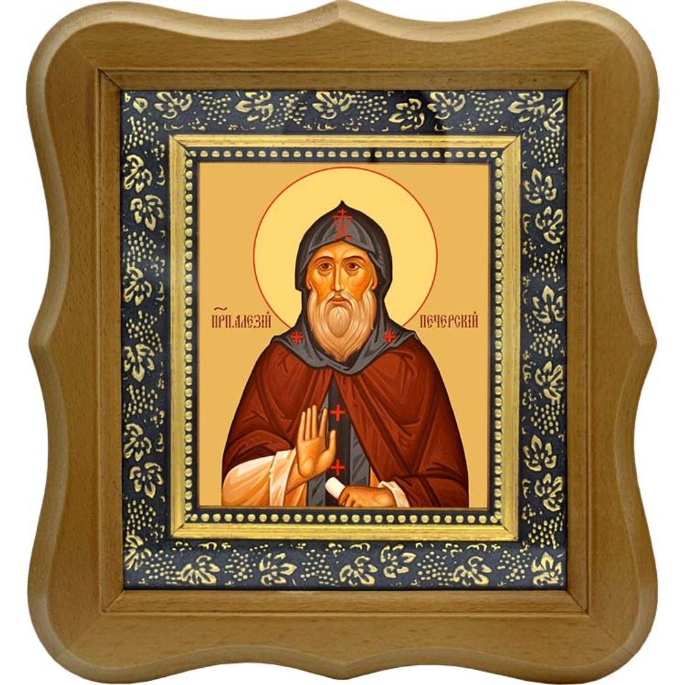 Алексий Печерский преподобный затворник. Икона на холсте.