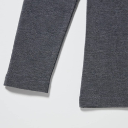 UNIQLO УТЕПЛЕННЫЙ ТОП HEATTECH ULTRA WARM С КРУГЛЫМ ВЫРЕЗОМ И ДЛИННЫМИ РУКАВАМИ, ТЕМНО-СЕРЫЙ