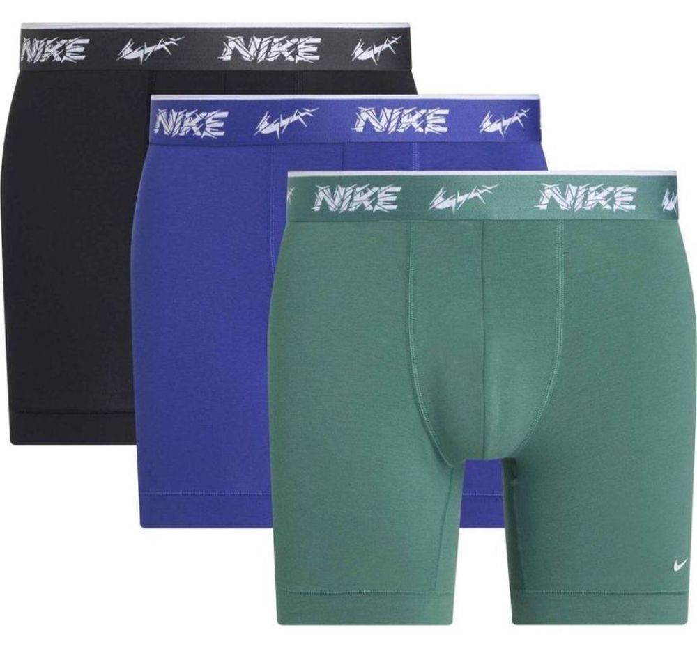 Мужские спортивные боксеры Nike Everyday Cotton Stretch Boxer Brief 3P - green/blue/black