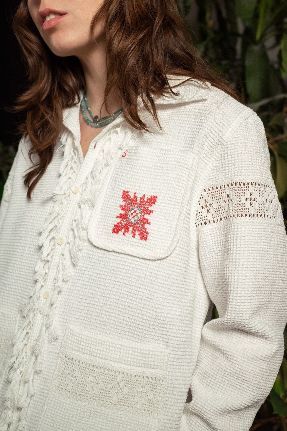 Рубашка Soeurs Вафельная / Waffle Long Sleeve белая