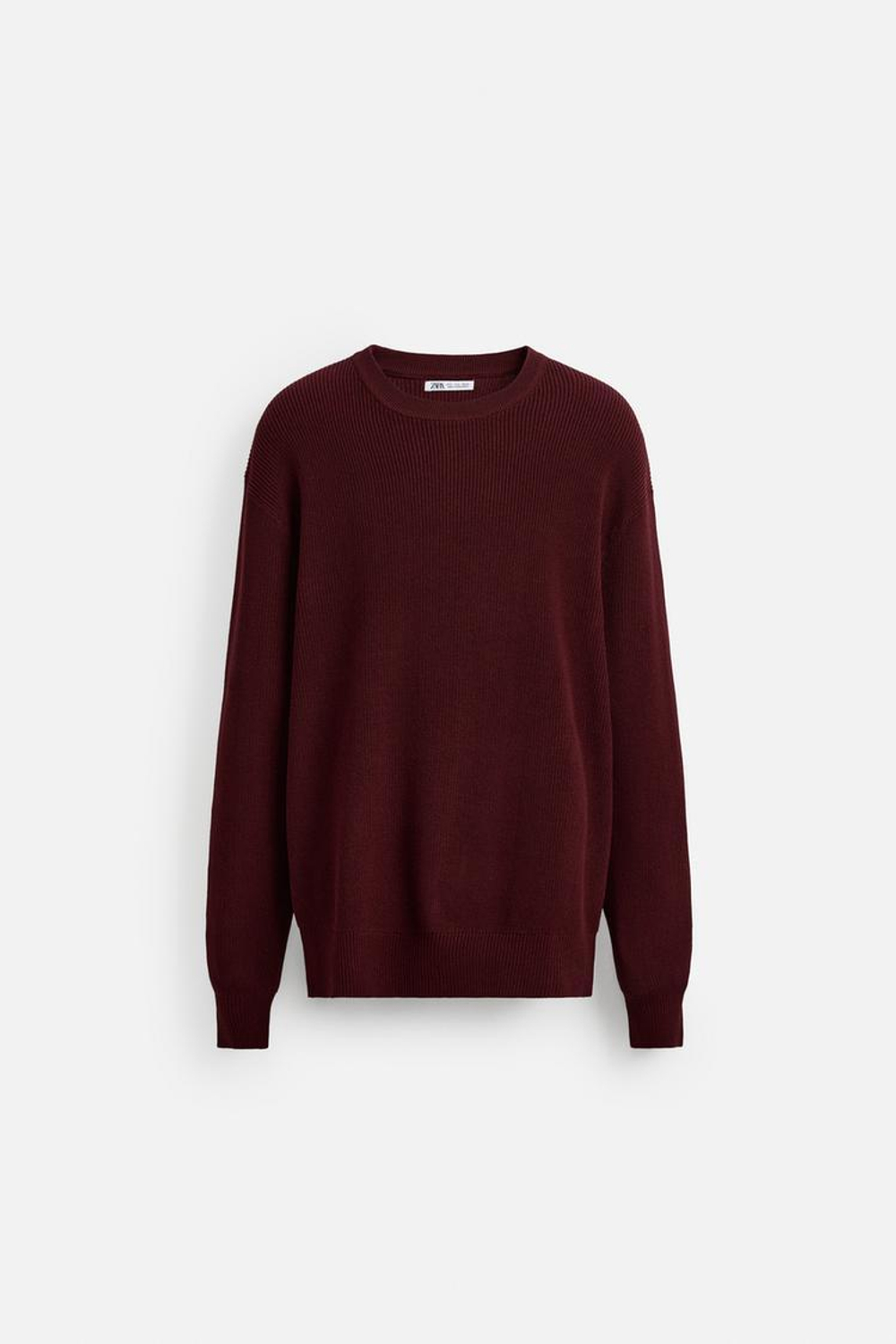 ZARA ДЖЕМПЕР ЖЕМЧУЖНОЙ ВЯЗКИ, БОРДОВЫЙ