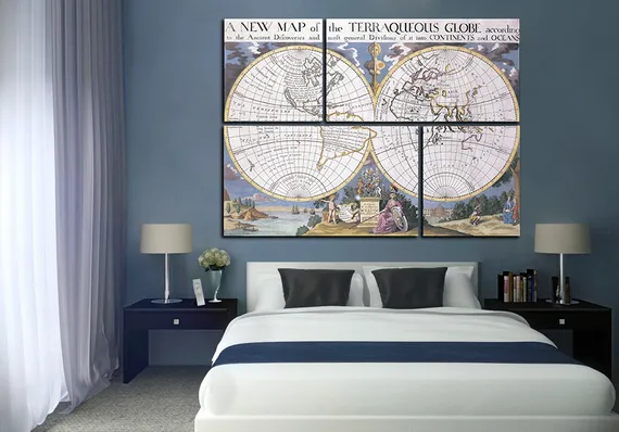 Модульная картина "Древняя карта"