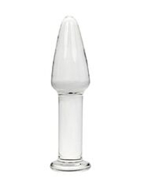 Прозрачный анальный плаг из стекла на длинной ножке - 12 см.