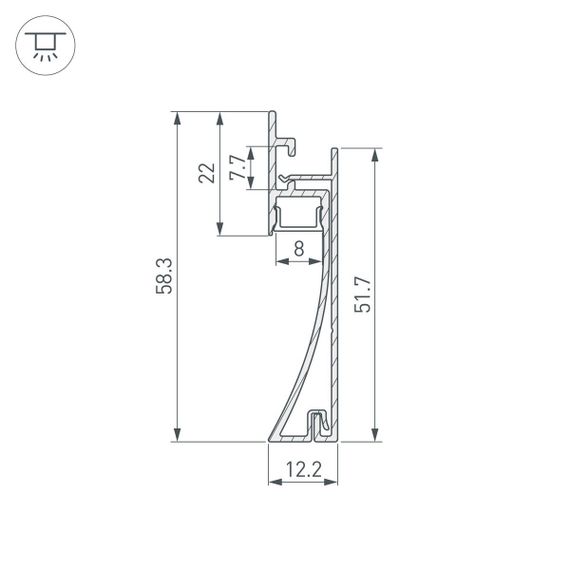 Профиль встраиваемый Arlight Plintus-H58-F-2000 White 045297