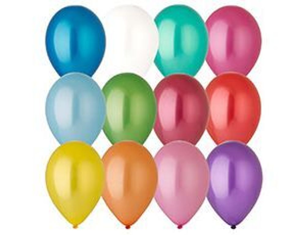 Шар (12"/30 см) Металлик Ассорти 100 шт.